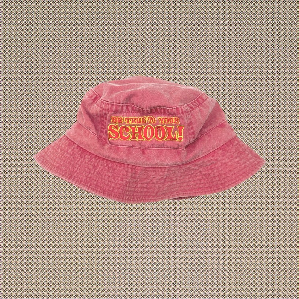 Adams Headwear Retro Washed Red Yellow Embroidered School Spirit Bucket Hat